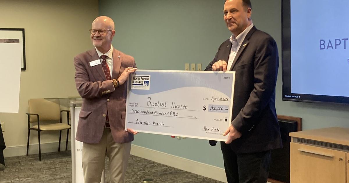 Bechtel Parsons Bluegrass gifts Baptist Health $300,000 to aid in mental health | News Bechtel Parsons Bluegrass gifts Baptist Health $300,000 to aid in mental health | News