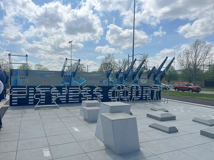 Campus Recreation opens new outdoor fitness courts The+new+Campus+Recreation+Fitness+Courts+on+Oak+Street+and+Gregory+Drive+in+Champaign.