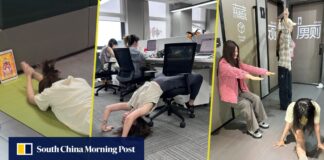 New health trend hits China workplaces – jogging with laptops, lifting lunch packs New health trend hits China workplaces – jogging with laptops, lifting lunch packs