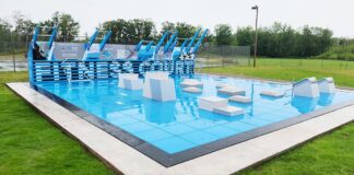 Outdoor fitness court ready, free to public Outdoor fitness court ready, free to public