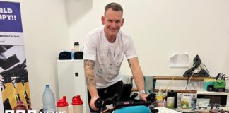 Somerset fitness fanatic attempts static bike record in Worle gym Somerset fitness fanatic attempts static bike record in Worle gym