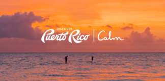 Discover Puerto Rico Taps Calm App for Wellness Tourism Push A sunset beachscape.