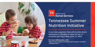 Tennessee Department of Human Services announces summer nutrition initiative funds will reach underserved families starting June 13 Tennessee Department of Human Services announces summer nutrition initiative funds will reach underserved families starting June 13