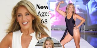 Denise Austin flaunts body in same white swimsuit from 36 years ago Denise Austin flaunts body in same white swimsuit from 36 years ago