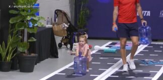 Video Tennis star Belinda Bencic keeps fitness training in the family stream logo