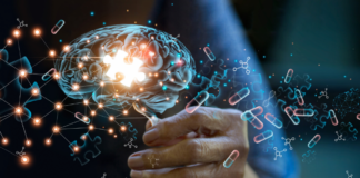 Pill Breakthrough in Early Parkinson’s Treatment AdobeStock Image of brain inflammation and medication