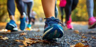Healthy lifestyle habits lower CV risk in type 2 diabetes, regardless of GLP-1 use Running feet stock image